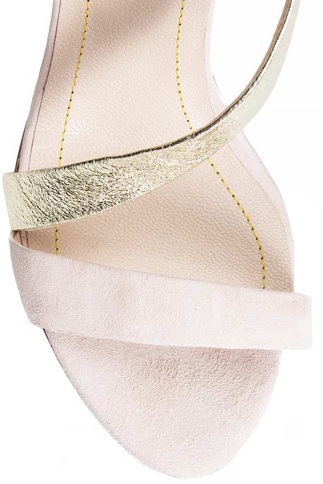 Sandale din doua tipuri de piele cu bareta transversala Ana Kaloni imagine 3