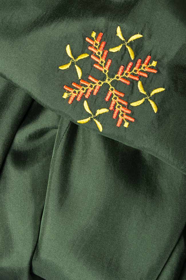 Hand embroidered silk dress Izabela Mandoiu image 3