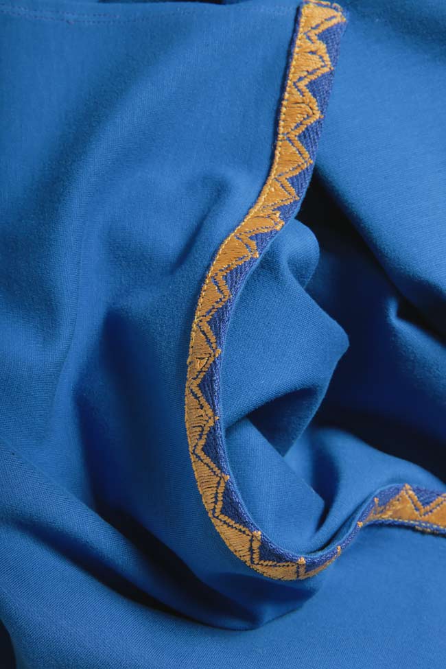 Cotton dress with cape and hand-sewn embroidery Izabela Mandoiu image 3