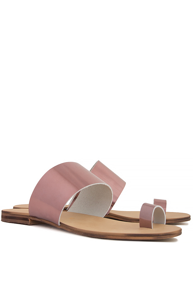 Mirrored-leather slip-on sandals Mihaela Gheorghe image 1