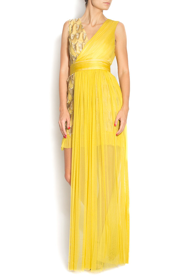 Asymmetric silk and brocade dress Elena Perseil image 0