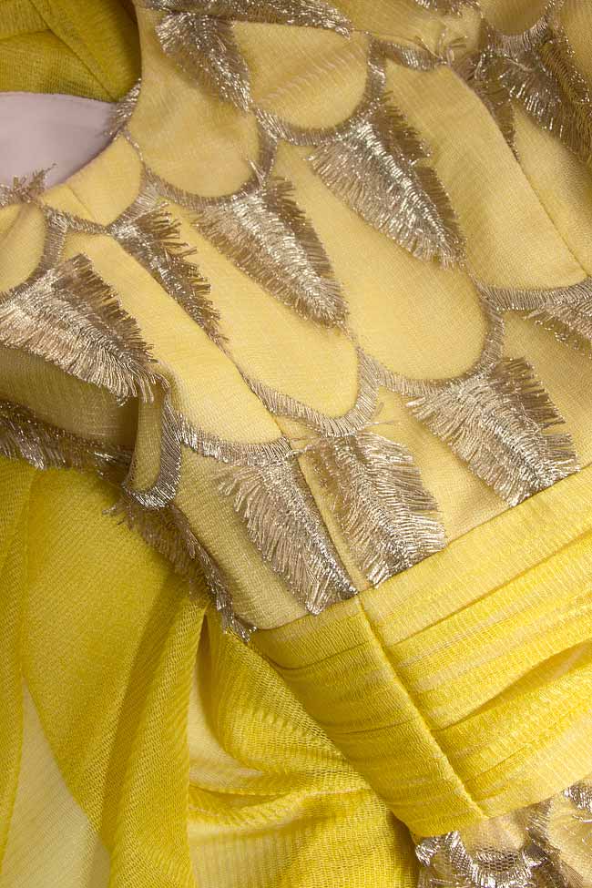 Asymmetric silk and brocade dress Elena Perseil image 3