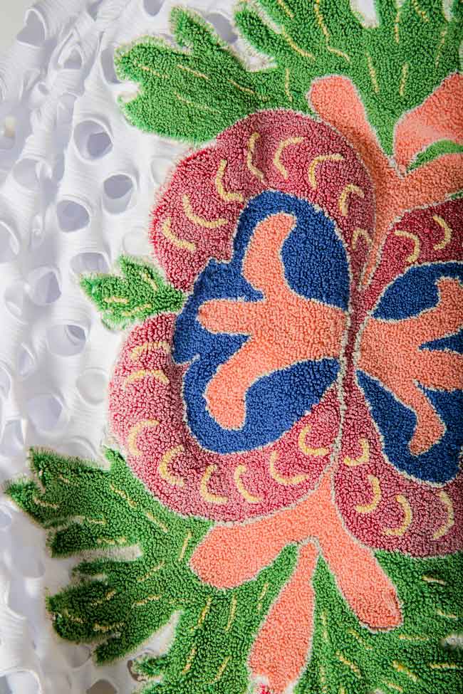 Embroidered cutout cotton bomber jacket Izabela Mandoiu image 4