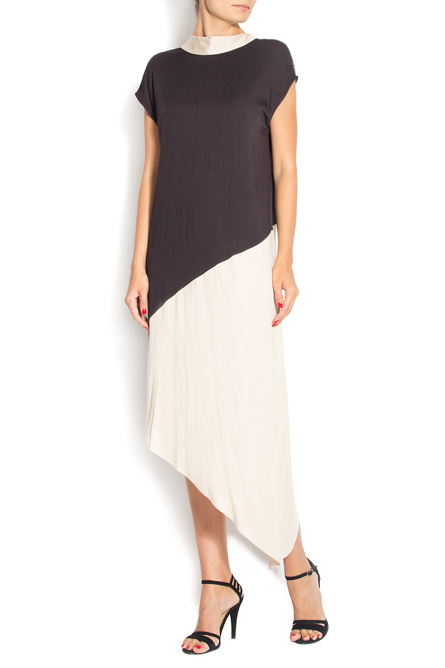 Cotton-blend asymmetric dress Elena Perseil image 0