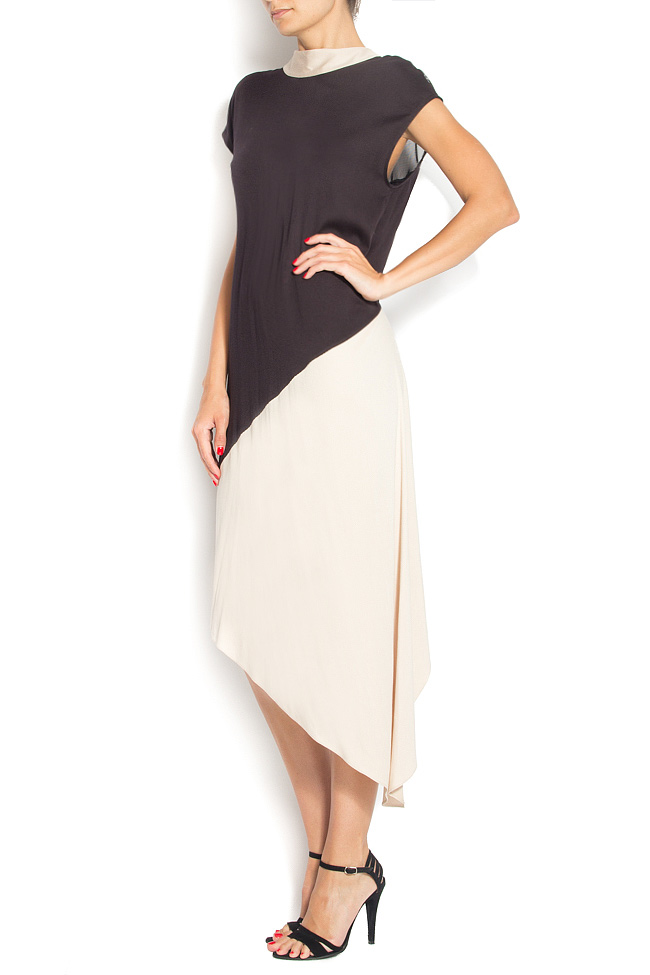 Cotton-blend asymmetric dress Elena Perseil image 1