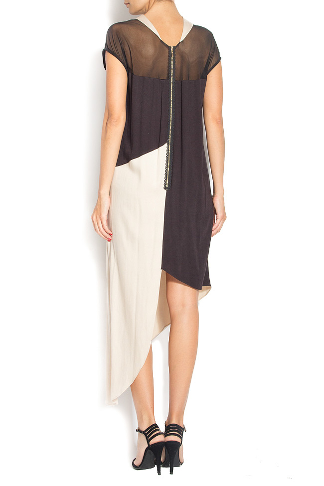 Cotton-blend asymmetric dress Elena Perseil image 2