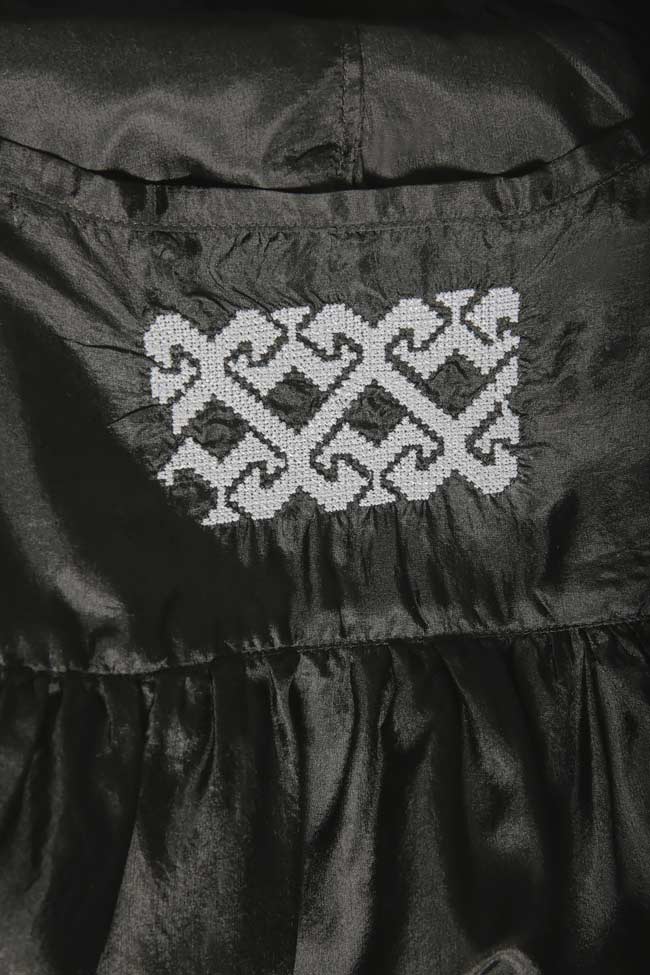 Embroidered silk folk blouse Izabela Mandoiu image 3