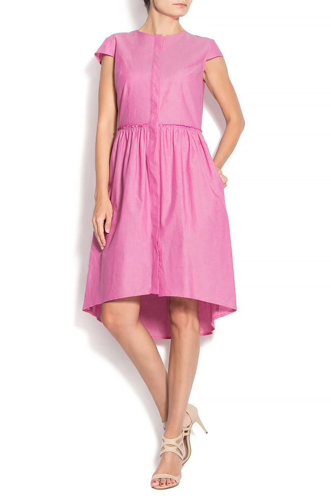 Rochie tip camasa din bumbac poplin ONE MORE PINK Happy Friday imagine 0