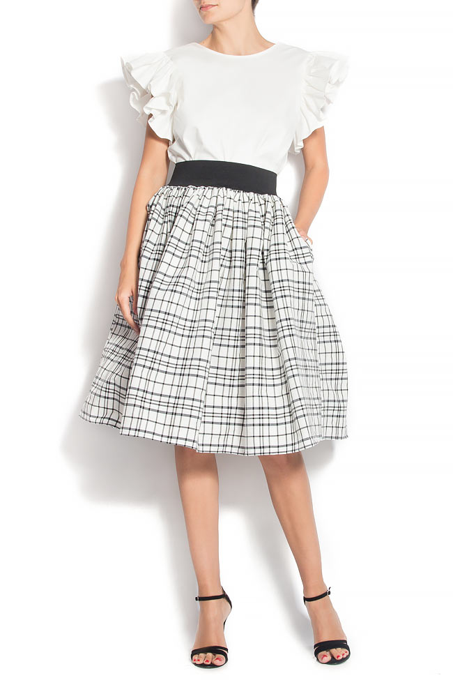 DO THE MATH cotton-blend skirt with geometric print Happy Friday image 0