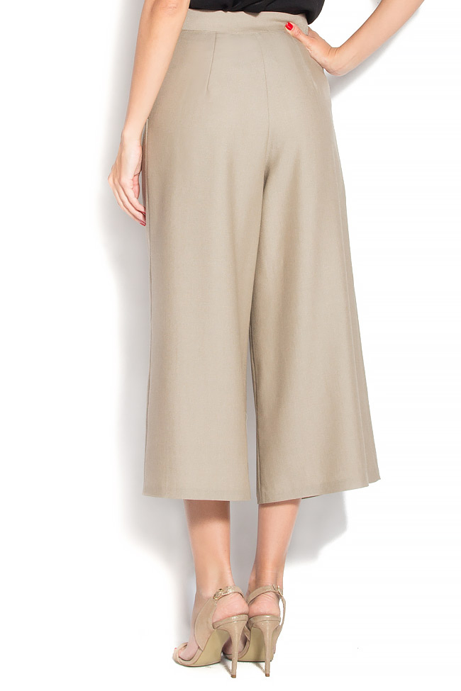 Pantaloni stil culottes din stofa de lana Izabela Mandoiu imagine 2