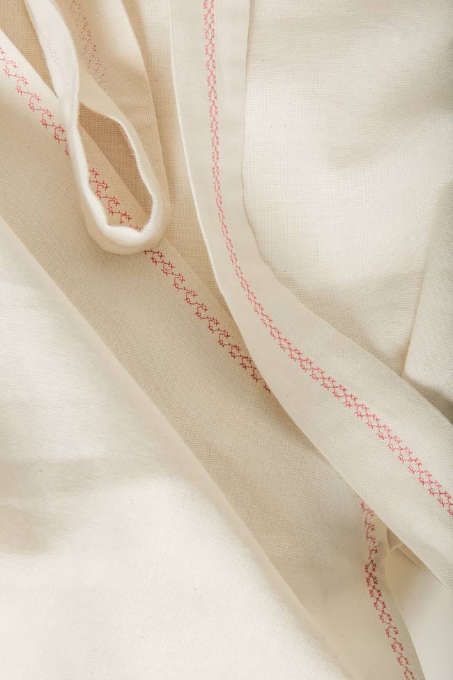 Folk embroidered cheesecloth wrap skirt Izabela Mandoiu image 3