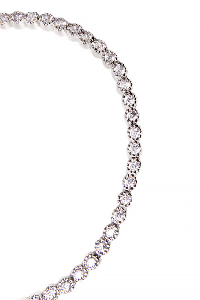 TENNIS zirconium silver bracelet Obsidian image 1