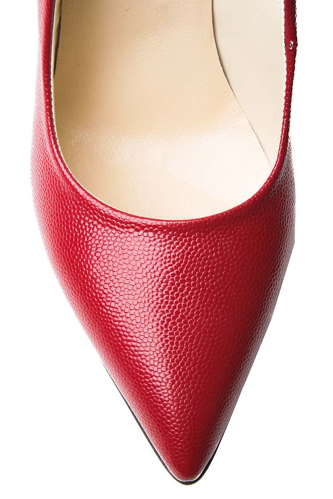 Pantofi stiletto din piele texturata Verogia imagine 3