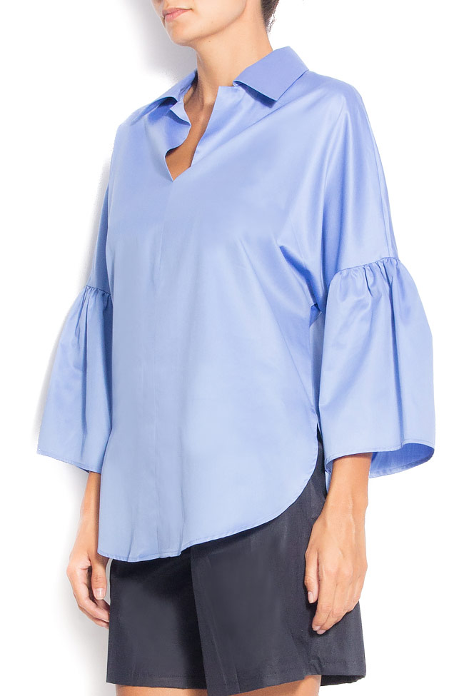 Bell-sleeve cotton-poplin shirt Mathis image 1
