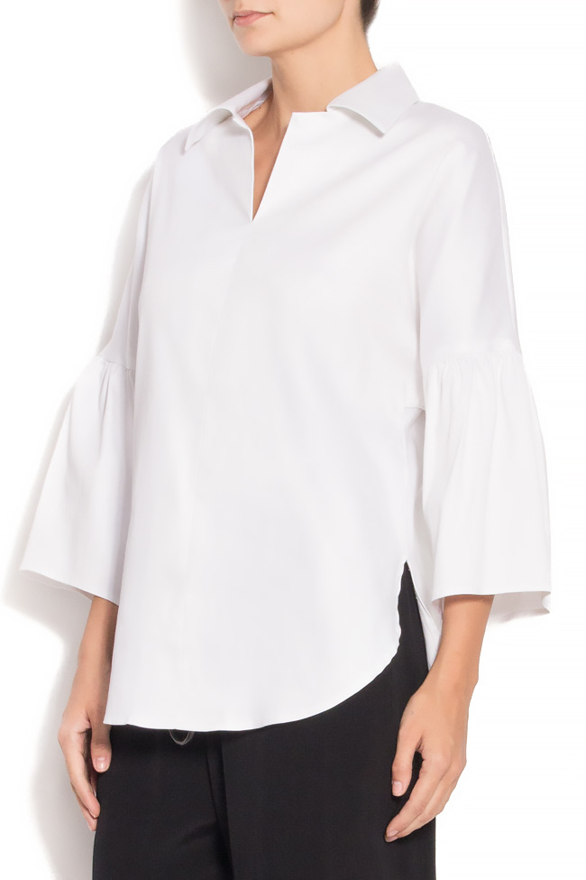 Bell-sleeve cotton-poplin shirt Mathis image 1