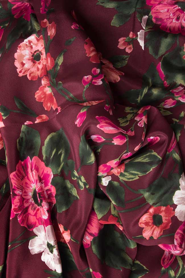 Floral print silk midi dress Oana Manolescu image 3