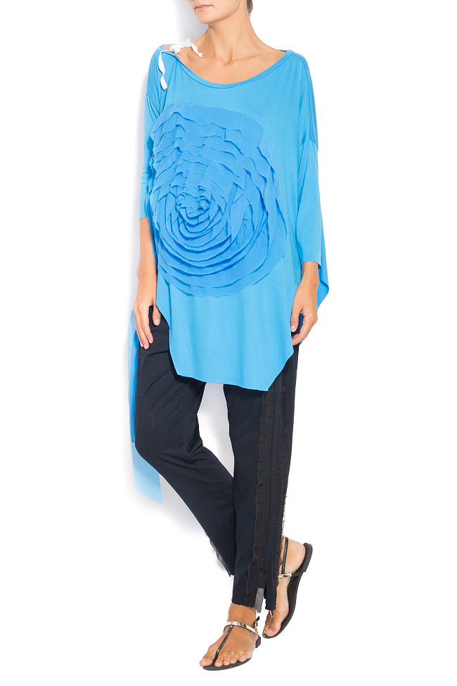 Asymmetric jersey blouse with silk insertions Studio Cabal image 0