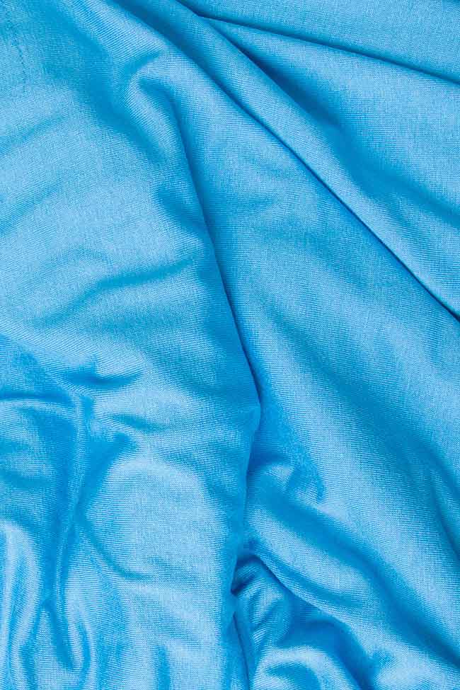 Bluza asimetrica din jerse cu insertii din matase Studio Cabal imagine 3