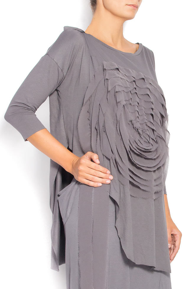 Asymmetric jersey blouse with silk insertions Studio Cabal image 1