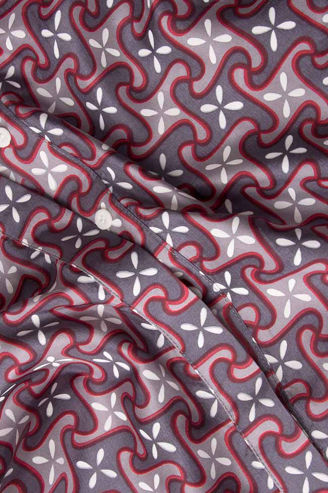 PIERRE silk printed shirt Framboise image 3