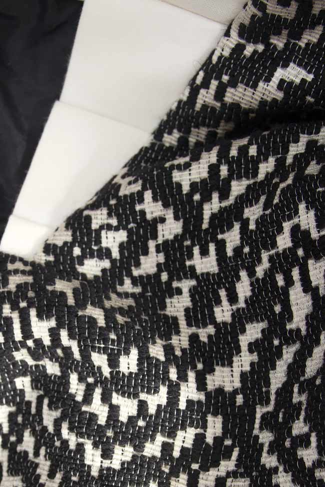 Rochie din amestec de lana cu imprimeu Daniela Barb imagine 3