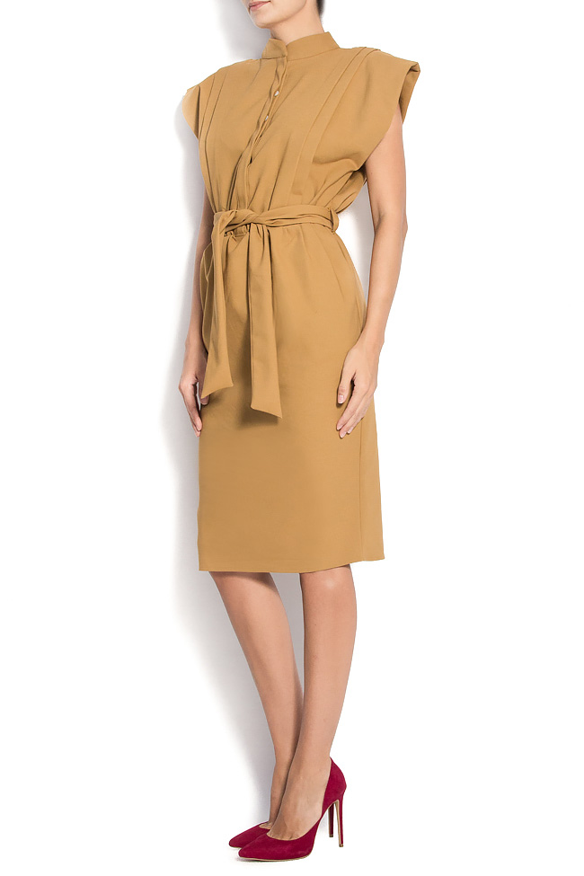SAHARA cotton midi dress with oversize shoulders Sweet Paprika image 1