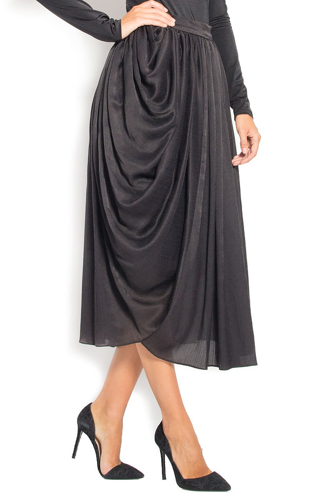 Silk and cotton-blend pleated skirt Daniela Barb image 1