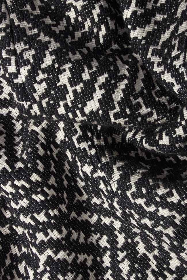 Pantaloni din amestec de lana cu imprimeu alb-negru Daniela Barb imagine 3