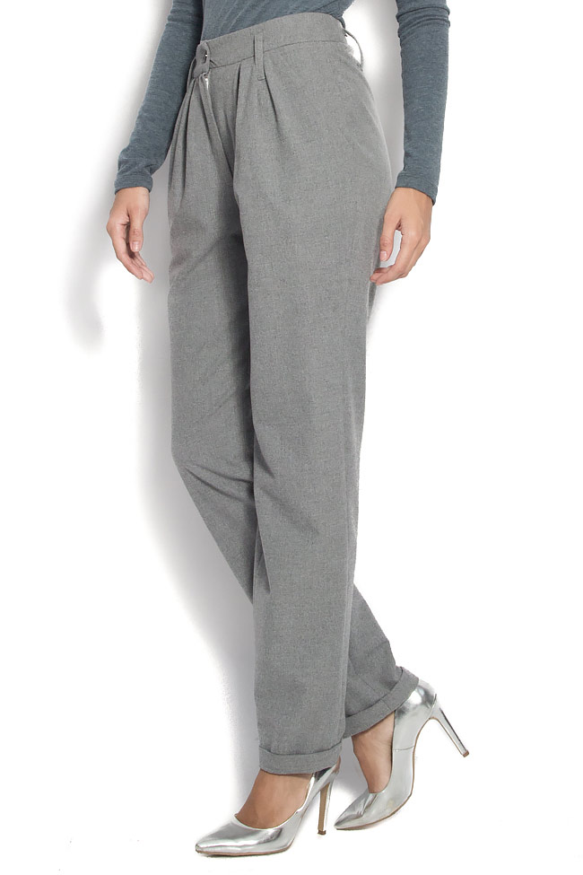 PIERCE wool-blend and cashmere pants Framboise image 1