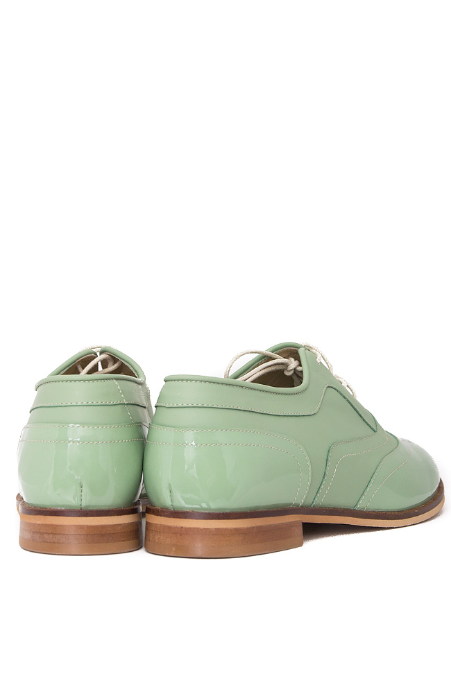 Pantofi din doua tipuri de piele tip Oxford EVERGREEN Cristina Maxim imagine 2