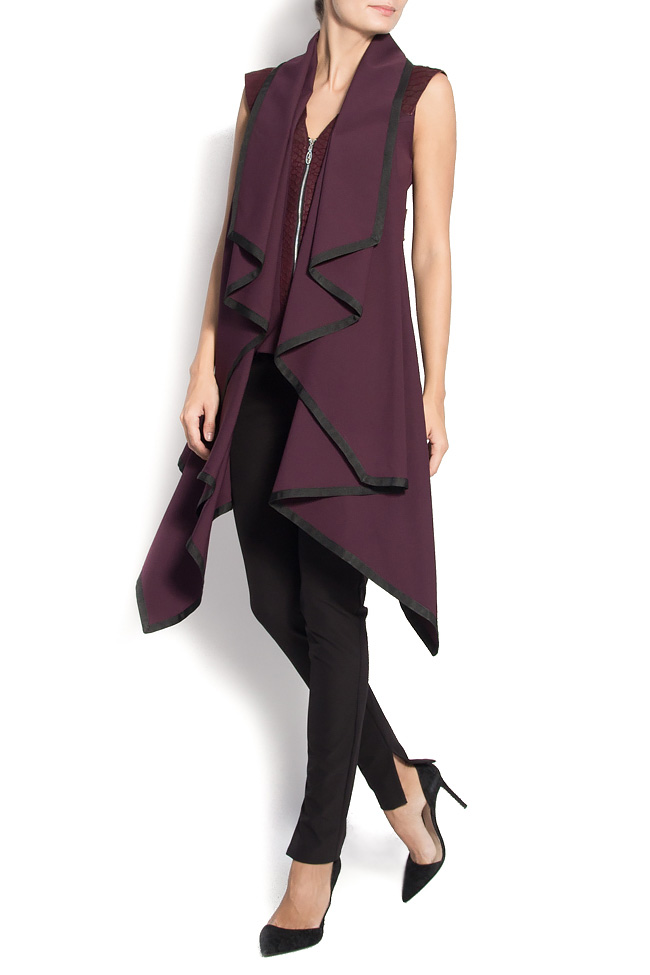 Asymmetric vest with leather inserts Anca si Silvia Negulescu image 0