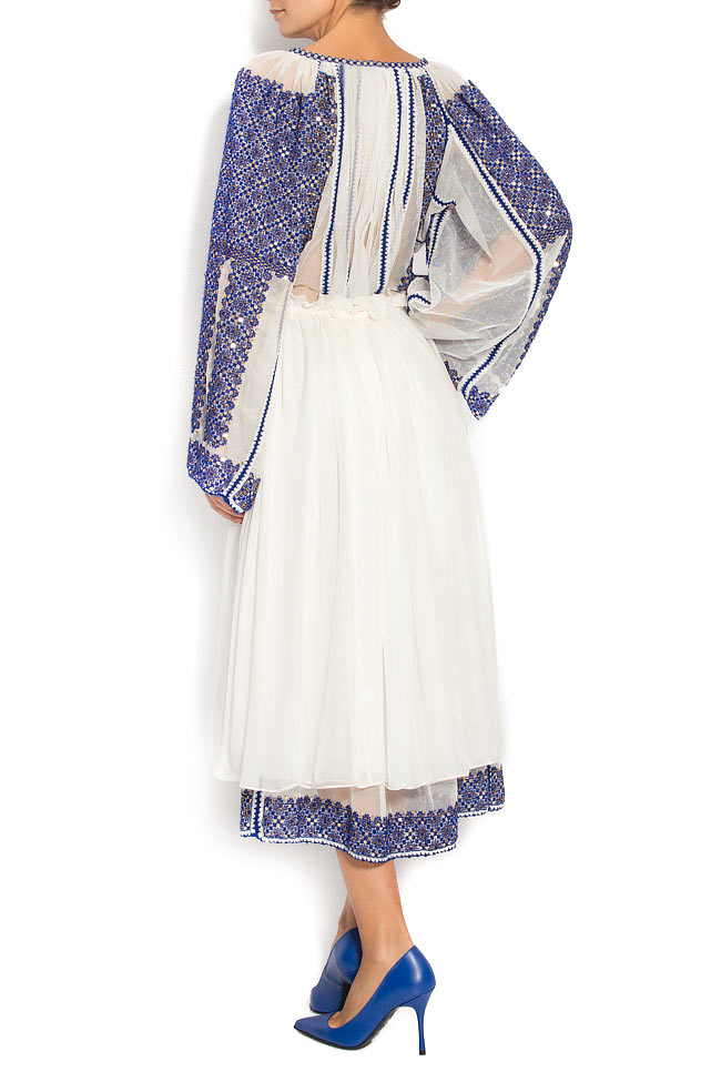  Jersey and veil dress with traditional hand-embroidery Izabela Mandoiu image 2