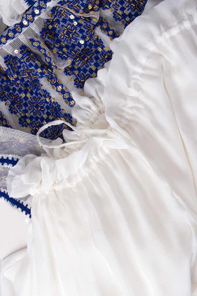 Jersey and veil dress with traditional hand-embroidery Izabela Mandoiu image 3