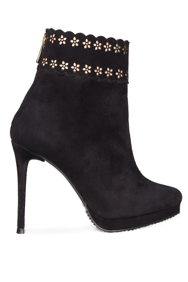 Suede leather boots with laser cut Hannami image 0