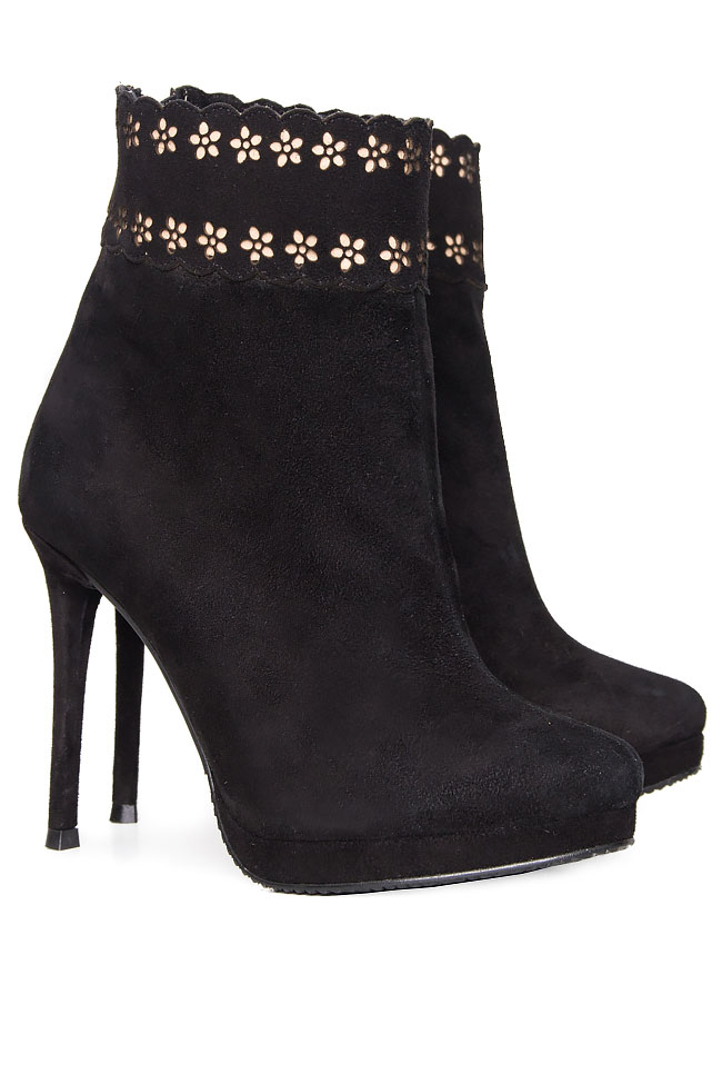 Suede leather boots with laser cut Hannami image 1
