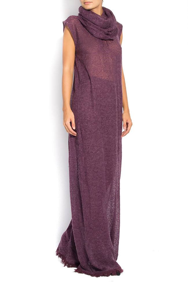 Mohair and wool blend maxi dress with embroidery Dorin Negrau image 0