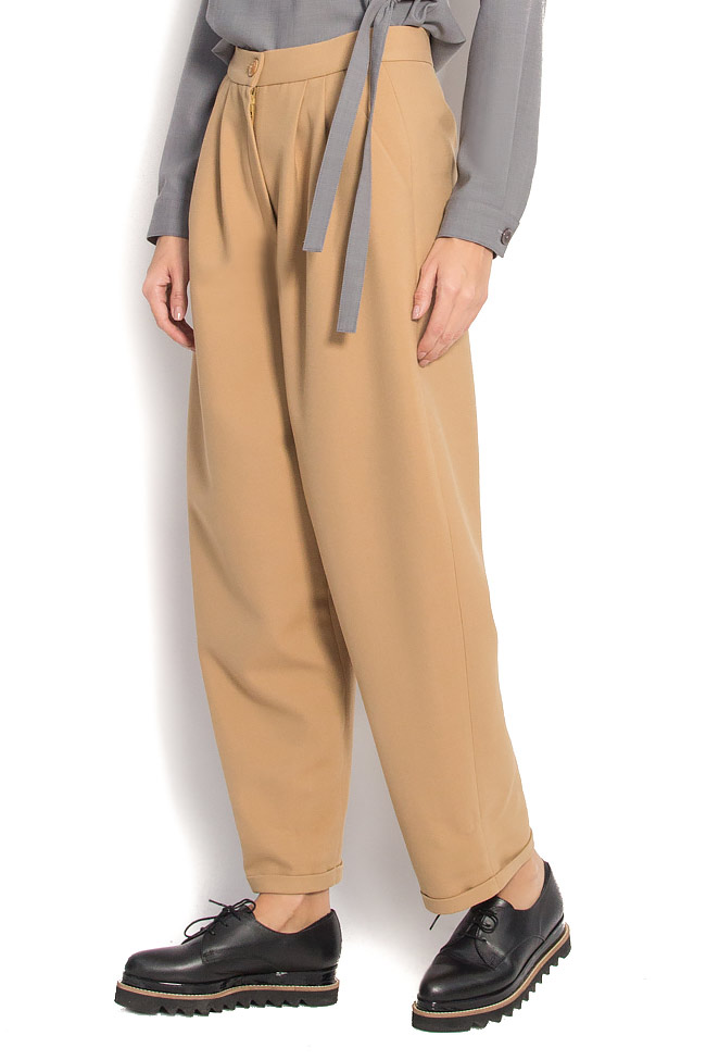 Pantaloni largi din amestec de lana si bumbac Undress imagine 1