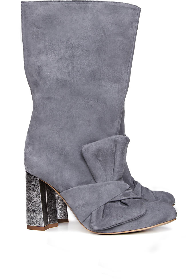 Suede ankle boots with bow Ana Kaloni image 1