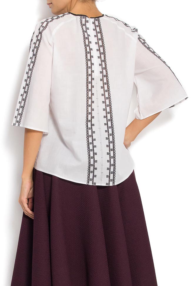 FOLCOR embroidered folk cotton blouse Oana Manolescu image 2