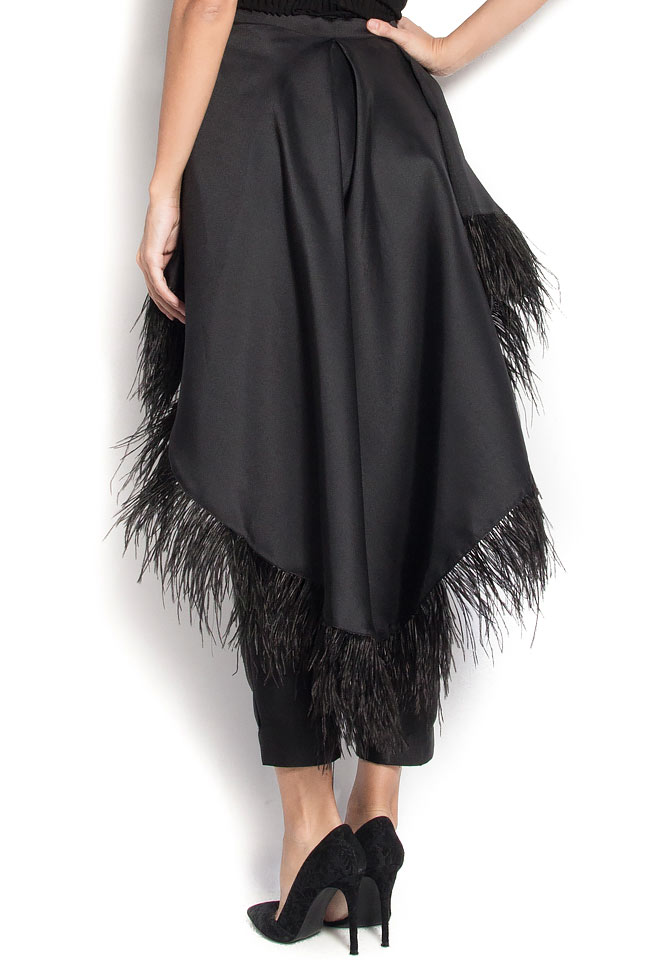 Feather-trimmed taffeta skirt Atelier Jaisse image 2
