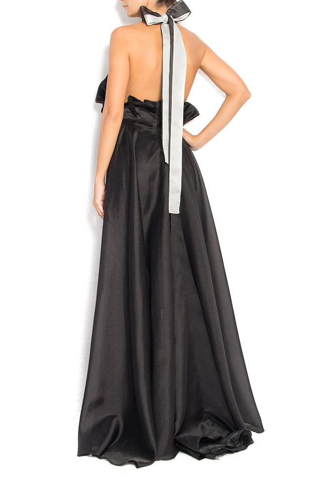 Combinaison noire en jacquard avec jupe en organza R'Ias Couture image 2