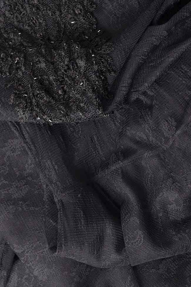 Rochie maxi din dantela cu broderie aplicata manual R'Ias Couture imagine 3