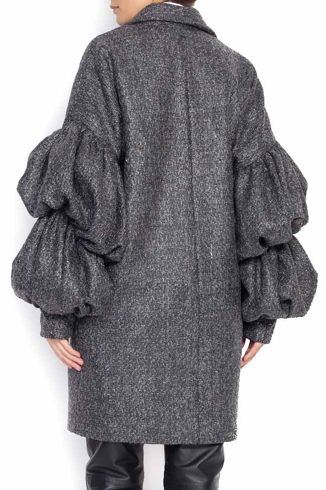 Palton din lana cu maneci supradimensionate No.23 imagine 2