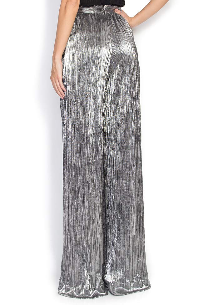 Pantaloni din lame cu fir argintiu Cloche imagine 2