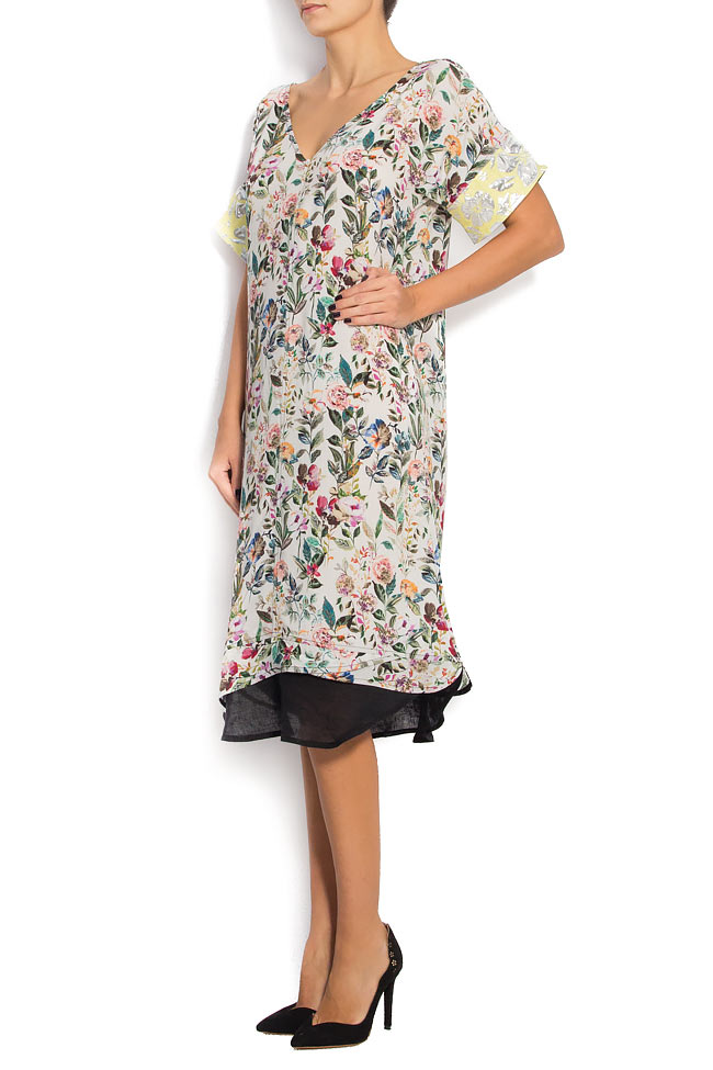 Cotton dress with brocade insertion Anamaria Pop image 1