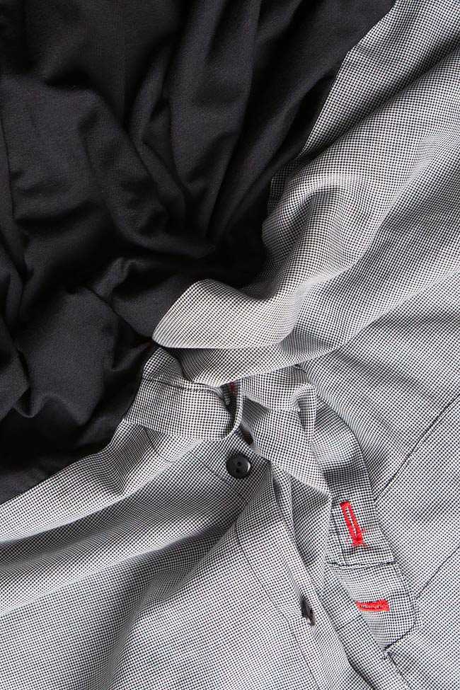 Bluza din amestec de bumbac si insertie de camasa in partea inferioara Studio Cabal imagine 3