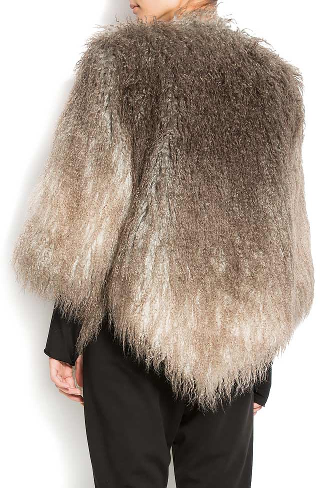 Asymmetric faux-fur jacket with faux-leather insertions Studio Cabal image 2