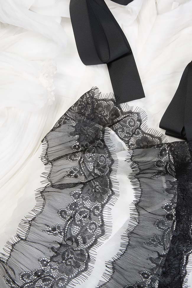 Mini silk dress with lace insertions Maia Ratiu image 3