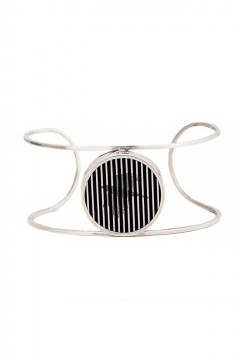 Handmade silver cuff with plexiglas pendant Snob. image 0