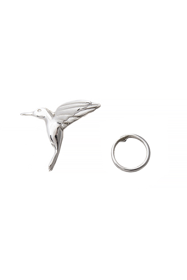 Silver earrings with humming bird Snob. image 0